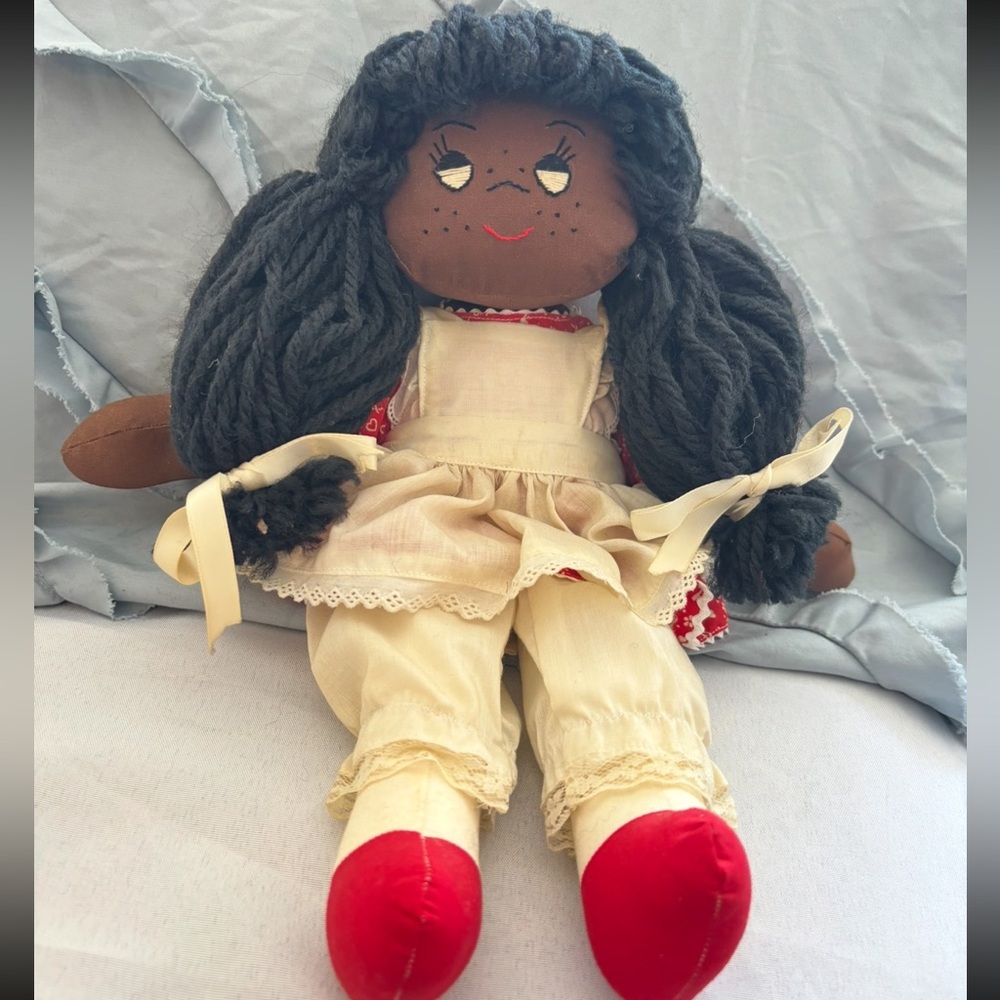 Handmade Rag Doll with Red Shoes